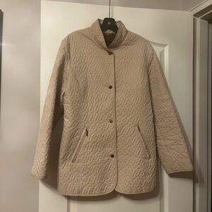 Dana Buchman Beige Quilted Puffer Jacket